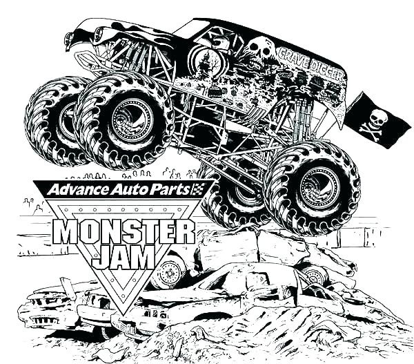 Grave Digger Coloring Pages
 Free Monster Truck Coloring Pages at GetColorings