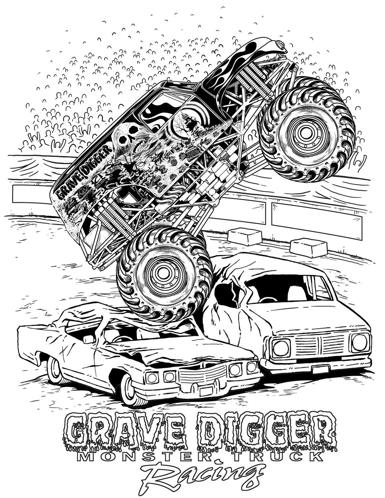 Grave Digger Coloring Pages
 how to draw montstertrucks