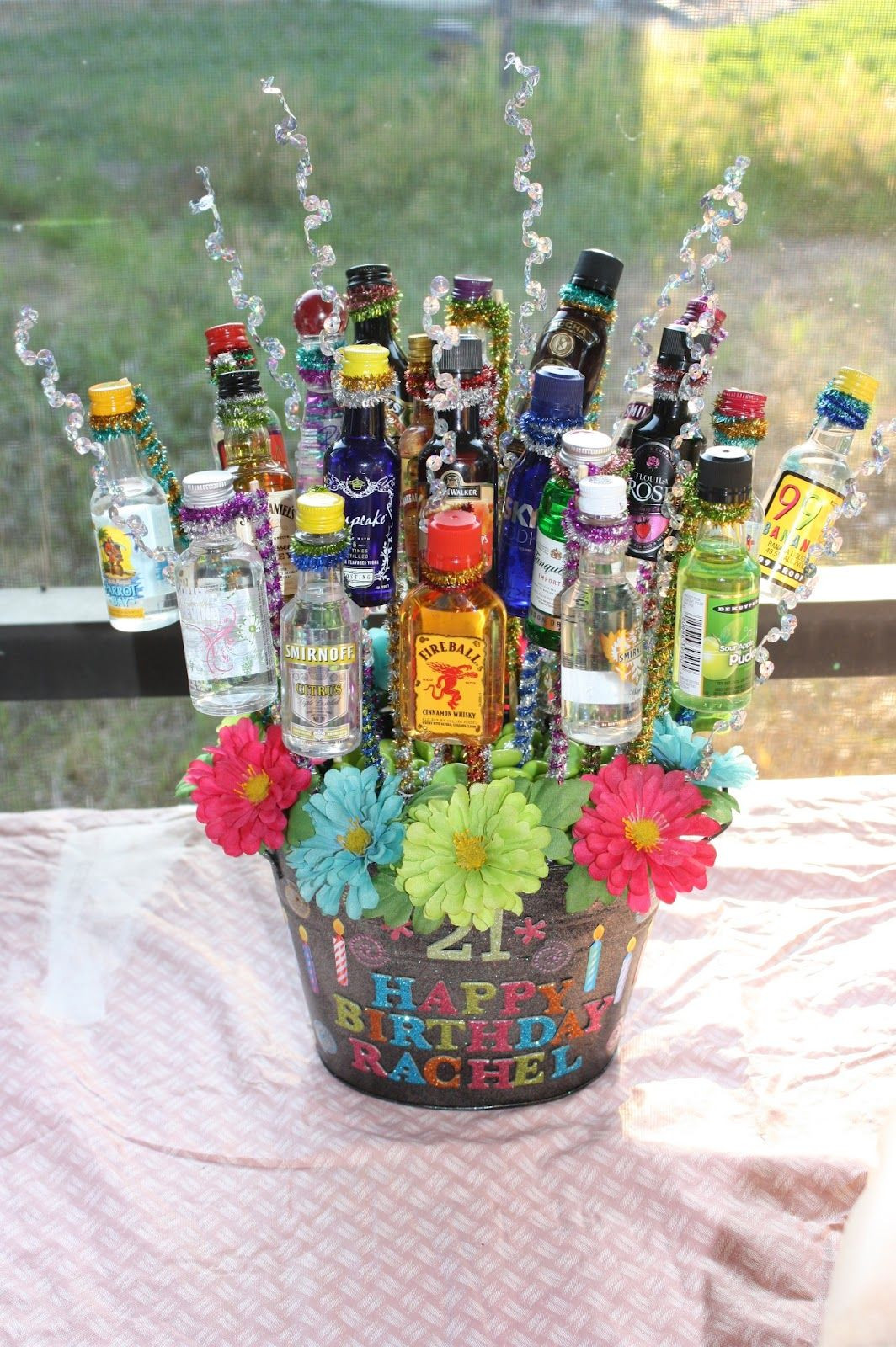 Great 21St Birthday Gifts
 Alcohol Basket on Pinterest