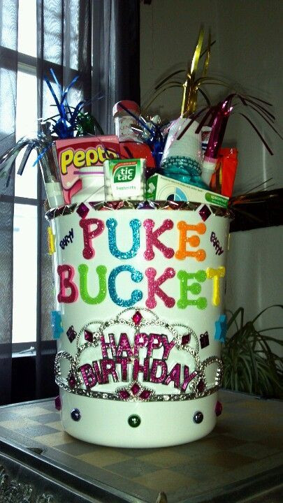 Great 21St Birthday Gifts
 Great 21st bday t Fill a bathroom trash can with all