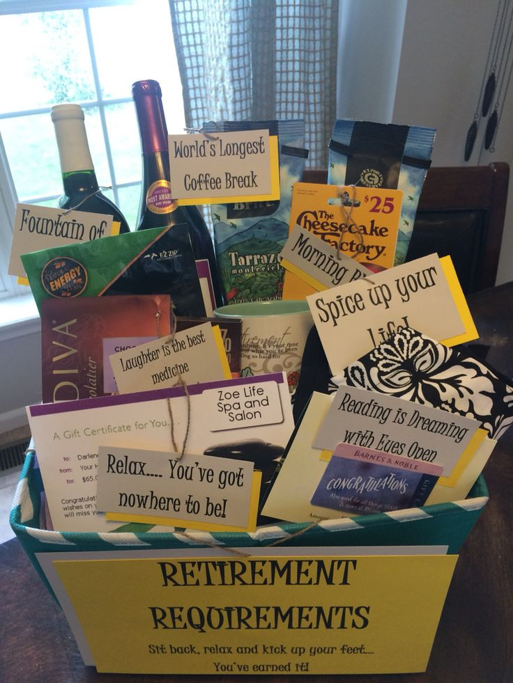 Great Retirement Party Ideas
 Cute retirement t basket Diy Pinterest