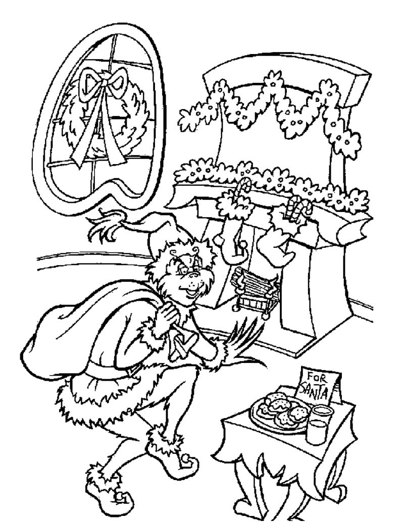 Grinch Coloring Pages Printable
 The grinch is santa claus coloring pages Hellokids