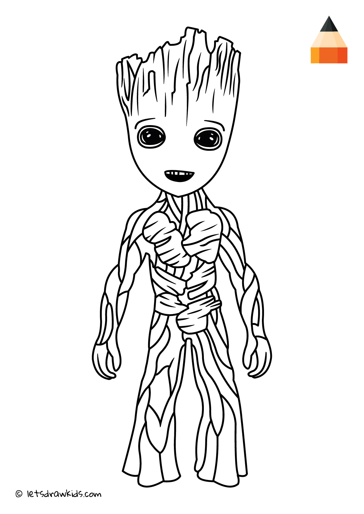 Groot Coloring Pages
 Coloring Page Teenager Groot Coloring pages