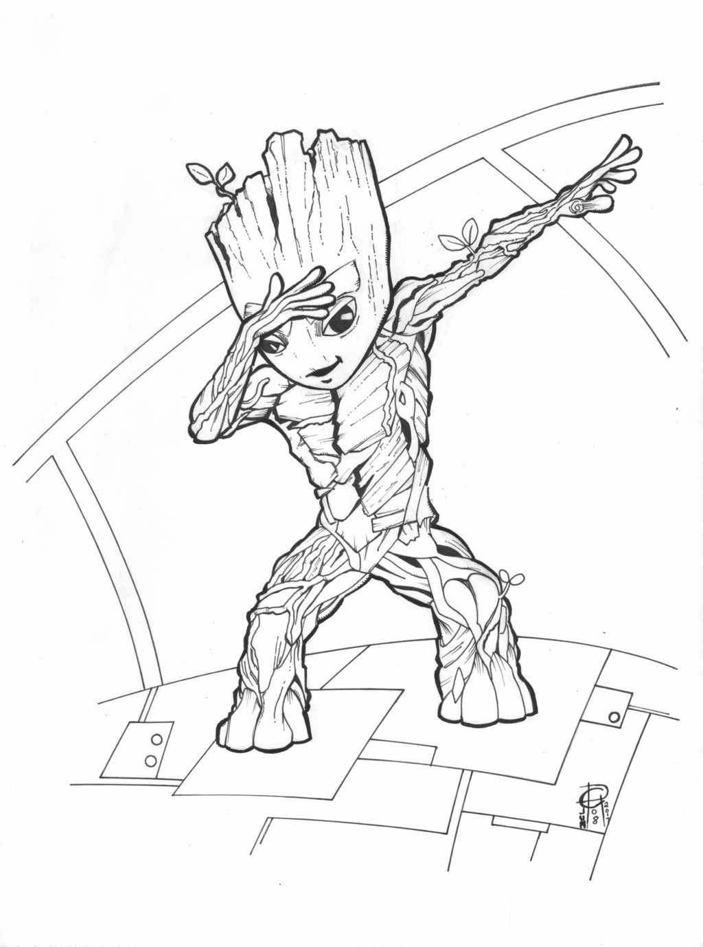 Groot Coloring Pages
 Baby Groot GotGvol2 by MentalPablum on DeviantArt