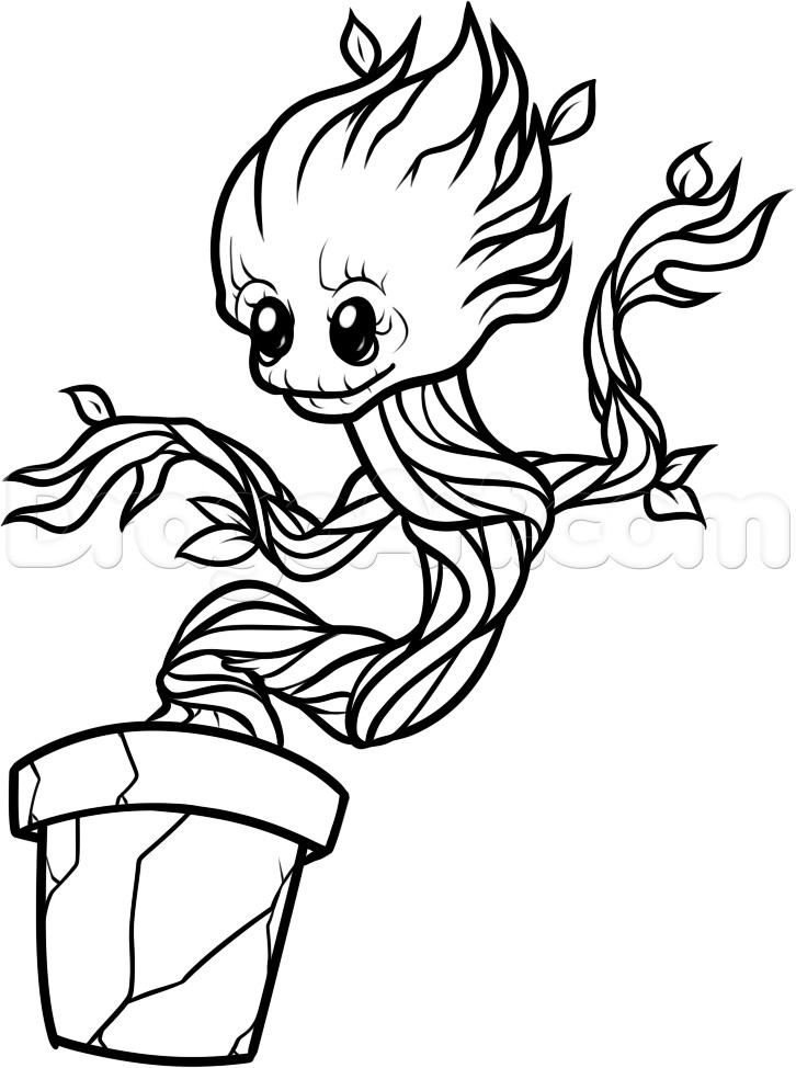 Groot Coloring Pages
 How to Draw Baby Groot Step by Step Marvel Characters