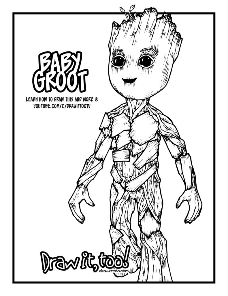 Groot Coloring Pages
 Baby Groot Guardians of the Galaxy Vol 2 Drawing