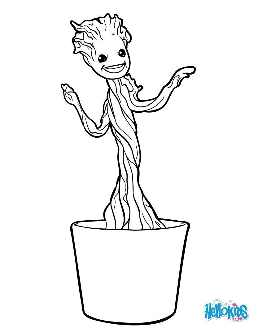 Groot Coloring Pages
 Little groot coloring pages Hellokids