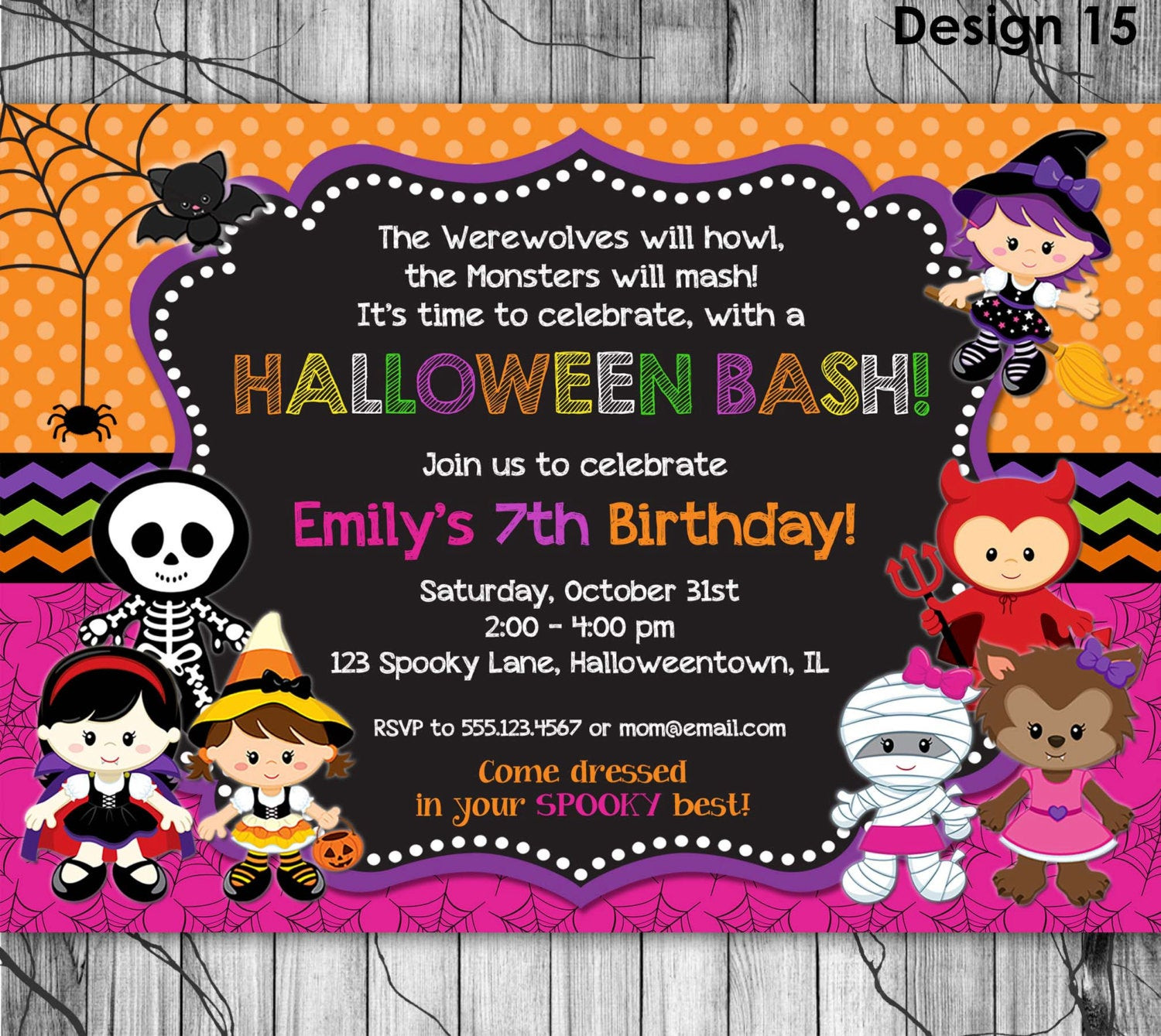 Halloween 1St Birthday Invitations
 HALLOWEEN Birthday Invitation PRINTABLE by KidsPartyPrintables
