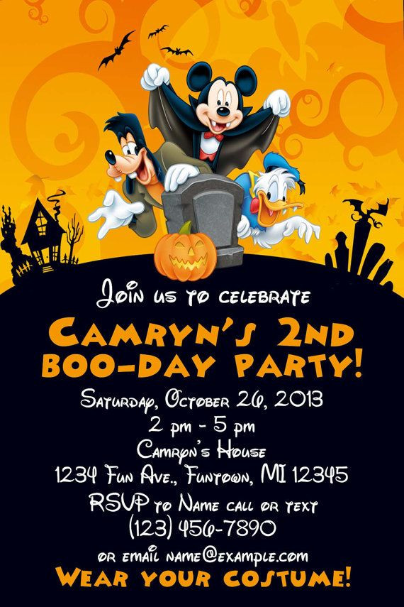 Halloween 1St Birthday Invitations
 Mickey Mouse Halloween Birthday invitation