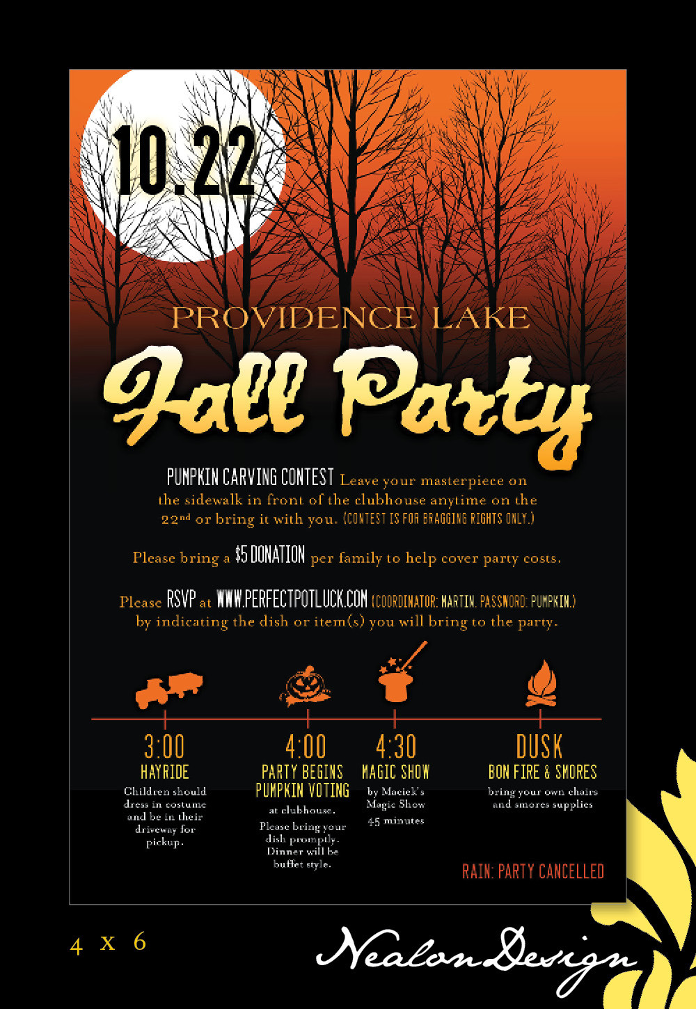 Halloween Block Party Ideas
 Nealon Design Fall Halloween Block Party Invitation