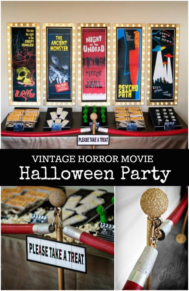 Halloween Movie Party Ideas
 Vintage Horror Movie Halloween Party Spaceships and