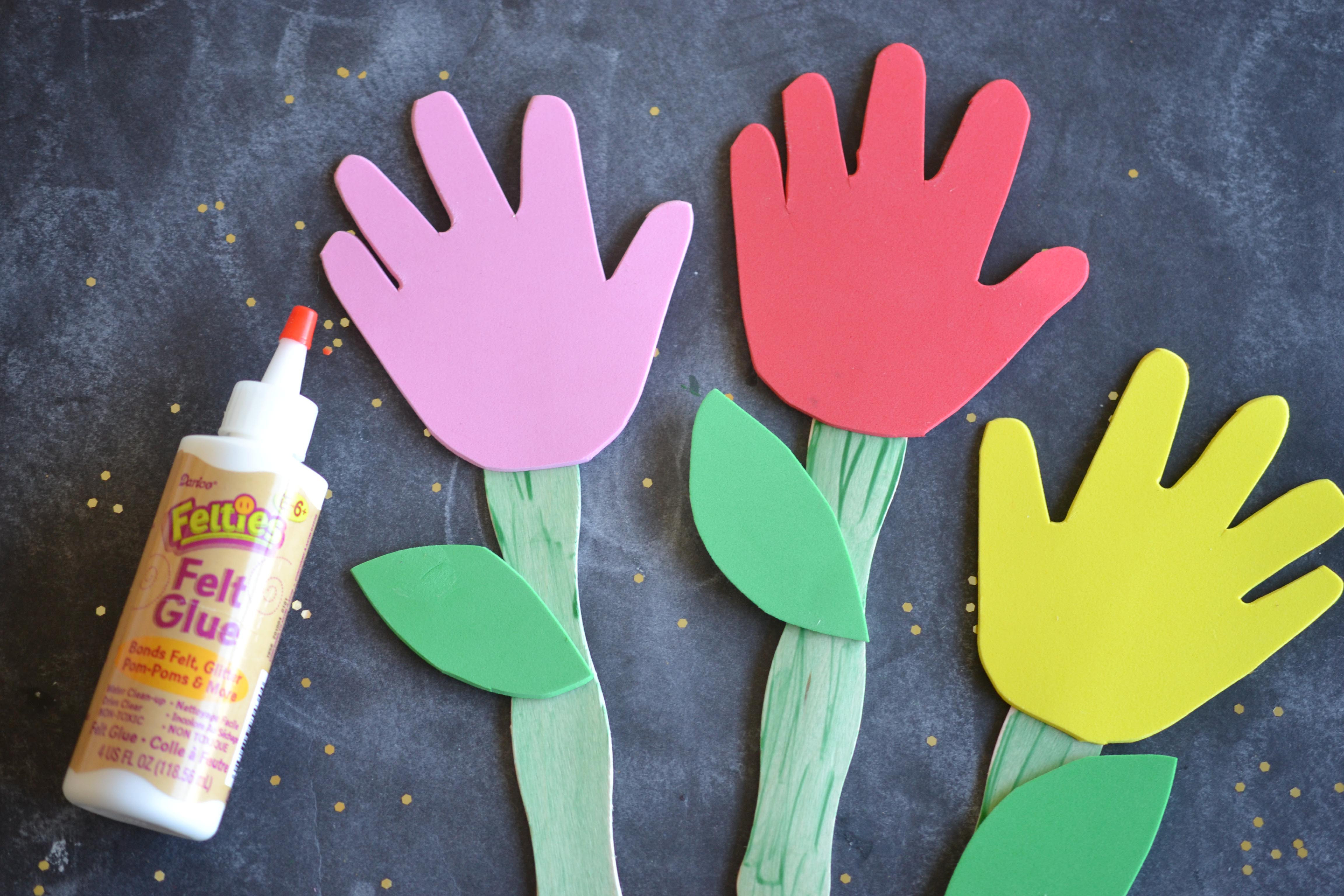 Hand Craft For Kids
 DIY Bookmarks for Kids with Handprint Flowers Darice