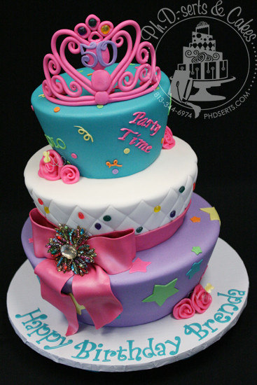 Happy Birthday Brenda Cake
 Whimsical 50th Birthday Cake