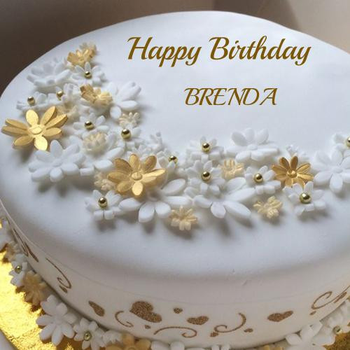 Happy Birthday Brenda Cake
 Golden Birthday Celebration Fruit Cake With Your Name