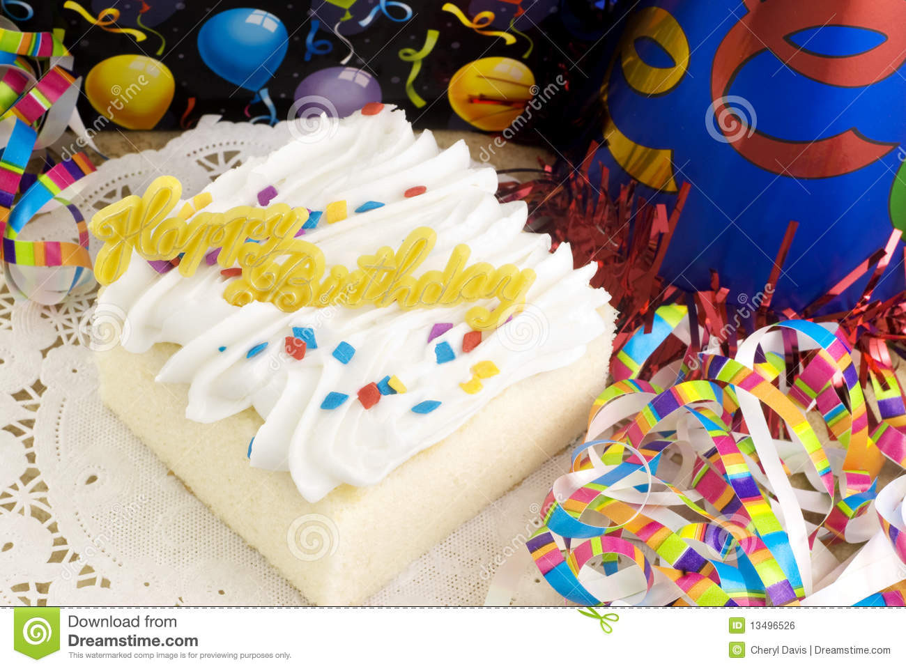 Happy Birthday Cake Decorations
 Happy Birthday Cake With Decorations Royalty Free Stock