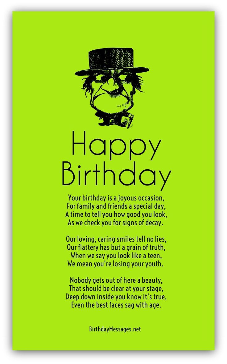 Happy Birthday Funny For Her
 Funny Birthday Poems Page 2 Cards