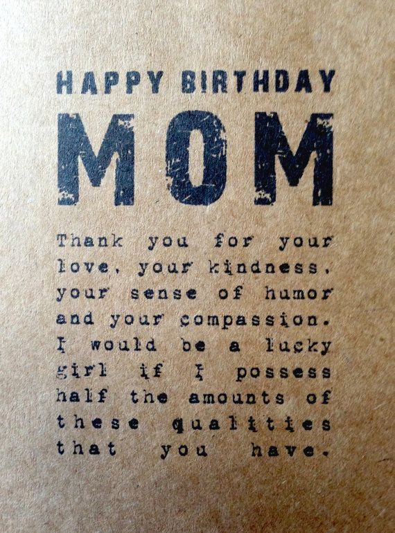 Happy Birthday Funny Mom
 Rustic mom birthday card Rustic blank card Kraft by