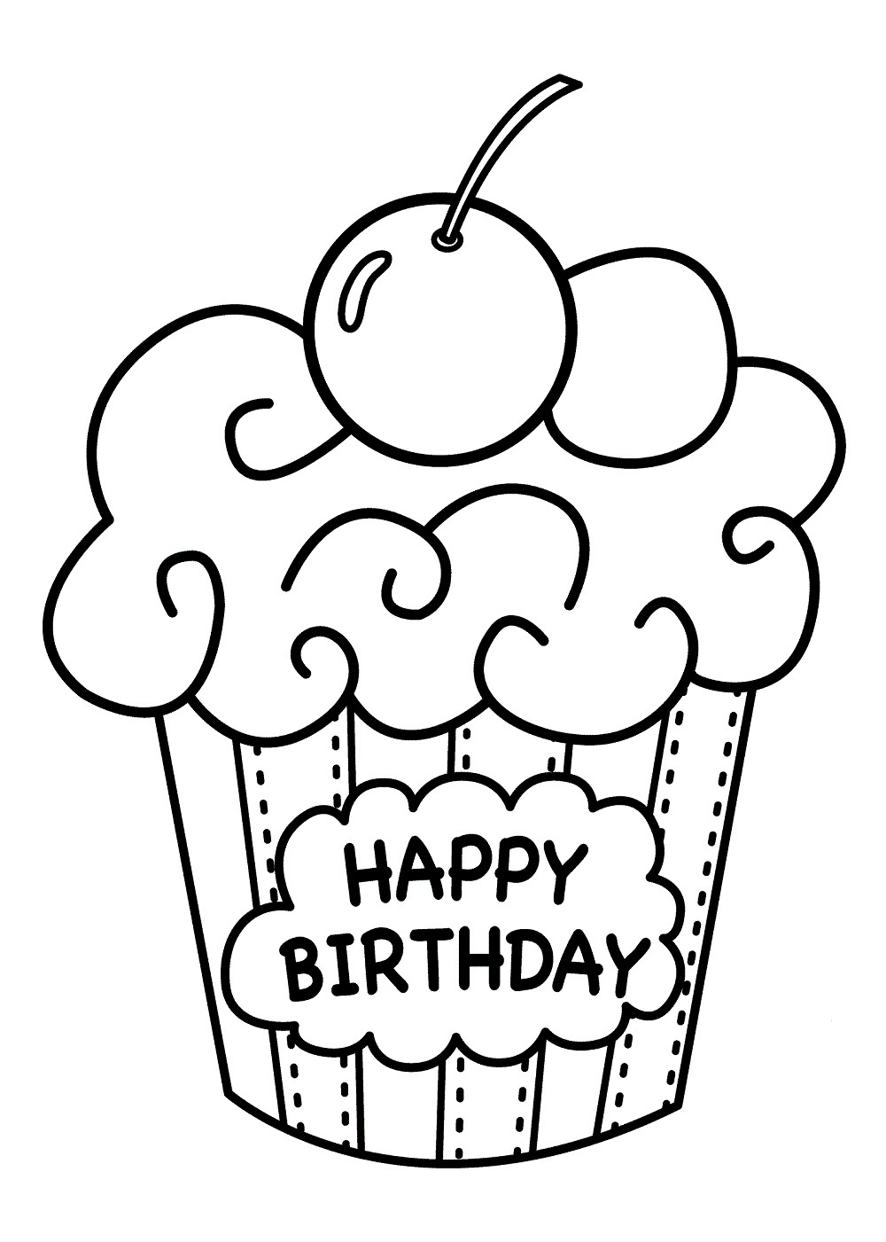 Happy Birthday Girl Coloring Pages
 25 Free Printable Happy Birthday Coloring Pages