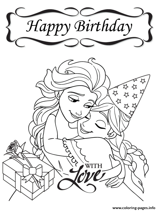 Happy Birthday Girl Coloring Pages
 Happy Birthday Disney Coloring Pages Coloring Home