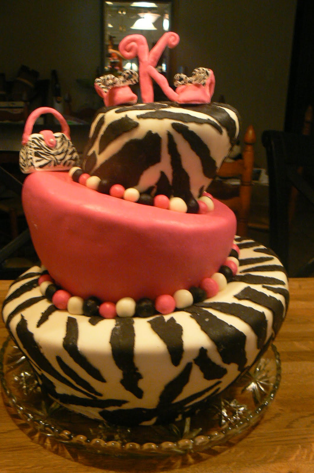 Happy Birthday Kelly Cake
 Kelly Roberts Designs Topsy Turvy Zebra Birthday Cake