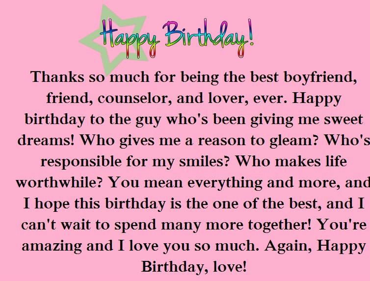 Happy Birthday Wishes For B.F
 Romantic Birthday Paragraphs for Your Boyfriend