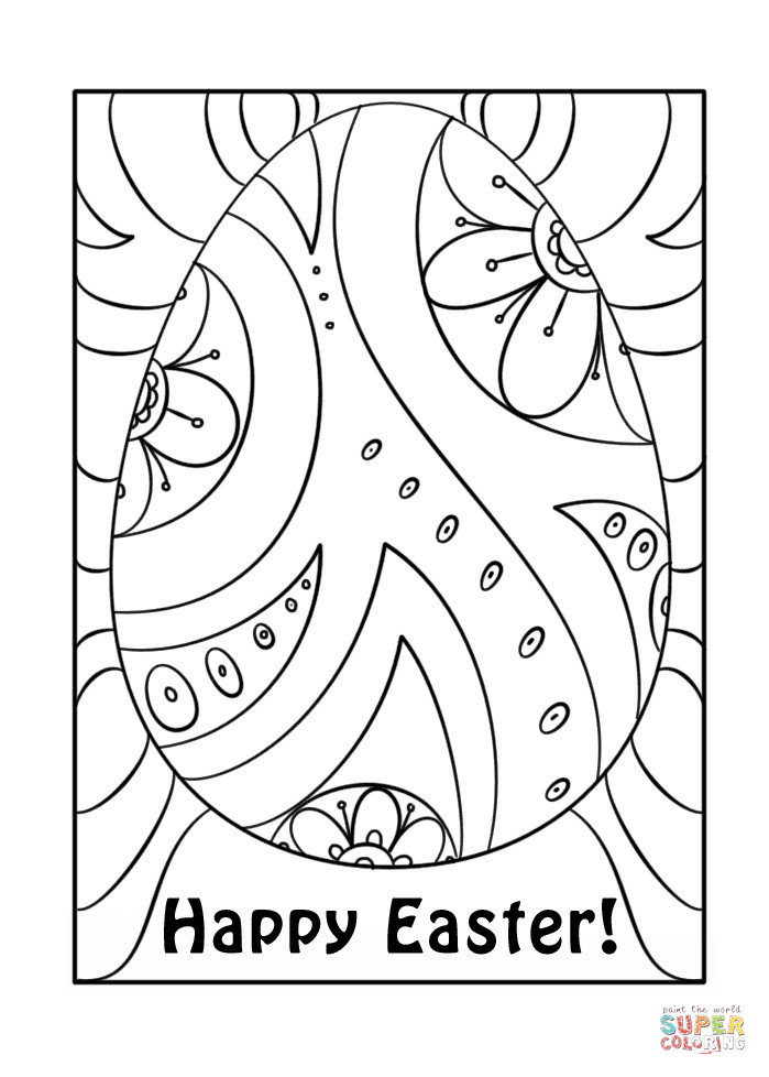 Happy Easter Coloring Pages Free Printable
 Happy Easter Egg coloring page