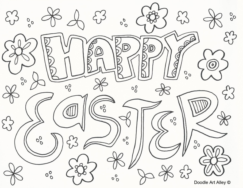 Happy Easter Coloring Pages Free Printable
 Easter Coloring Pages Doodle Art Alley
