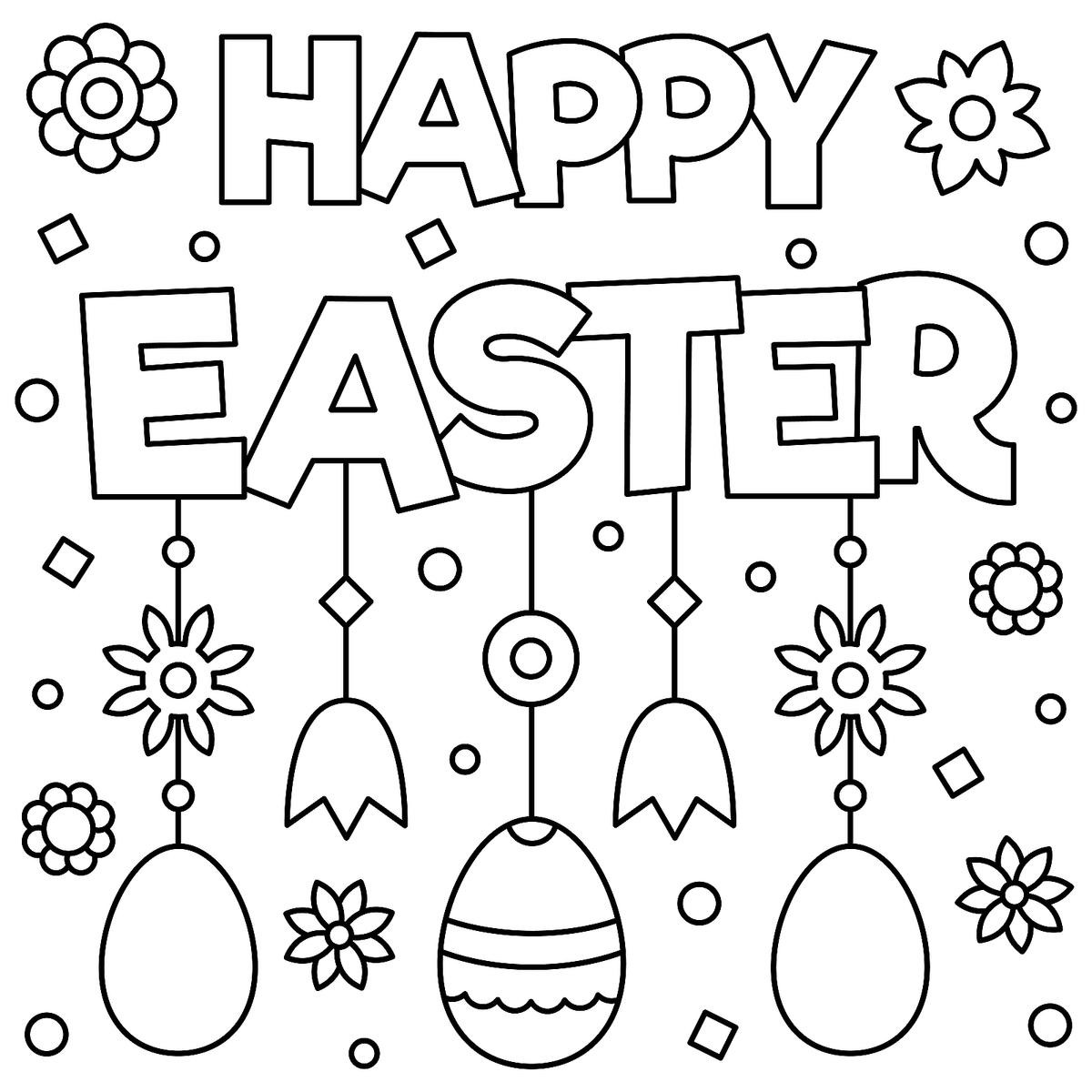 Happy Easter Coloring Pages Free Printable
 Easter Coloring Pages Fun Spring Themed Printables for