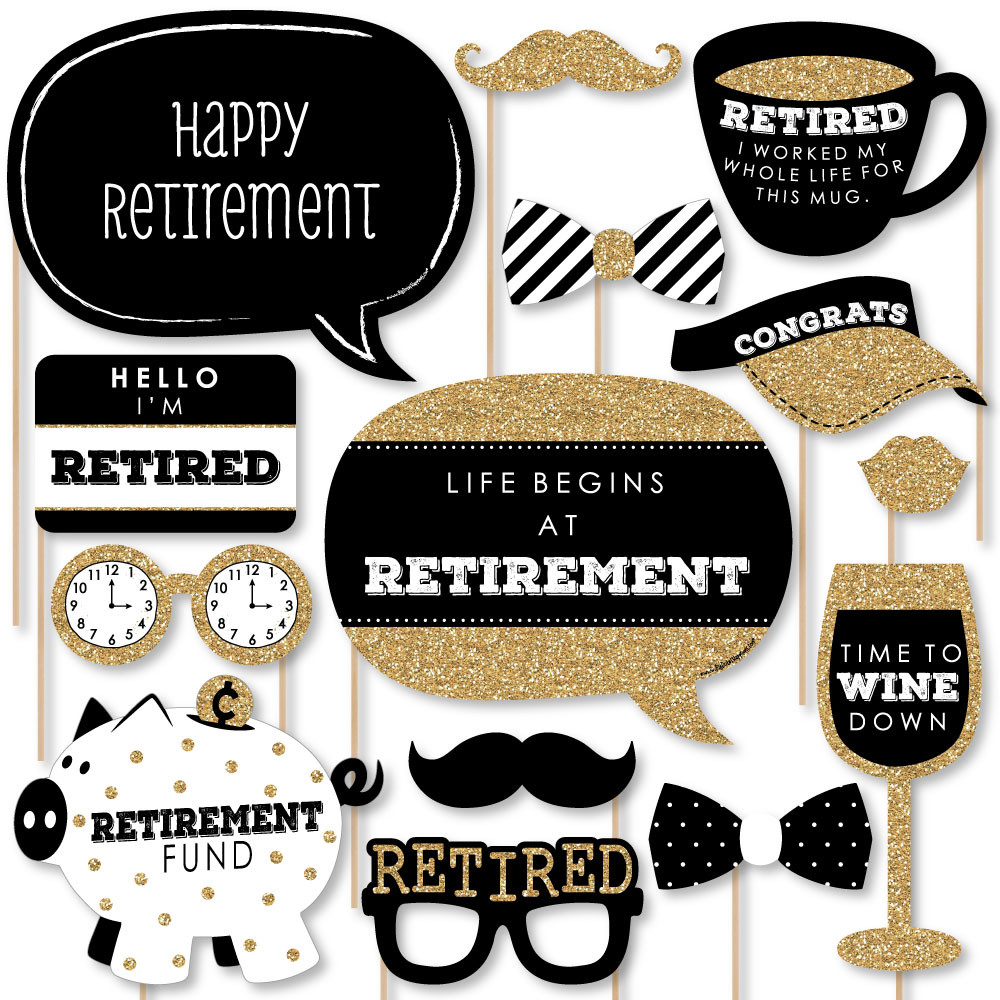Happy Retirement Party Ideas
 Happy Retirement Retirement Party Booth Props Kit