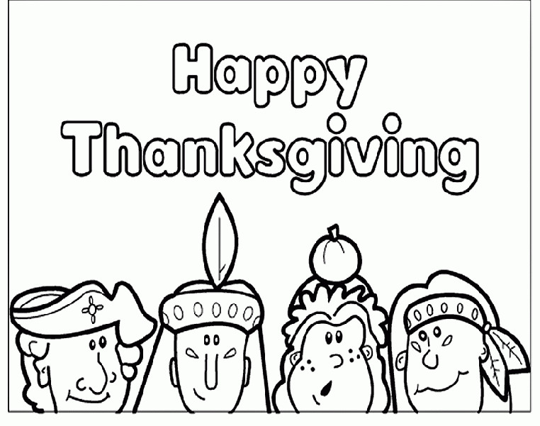 Happy Thanksgiving Coloring Pages For Boys
 Happy Thanksgiving Indians and Pilgrims Coloring Page for