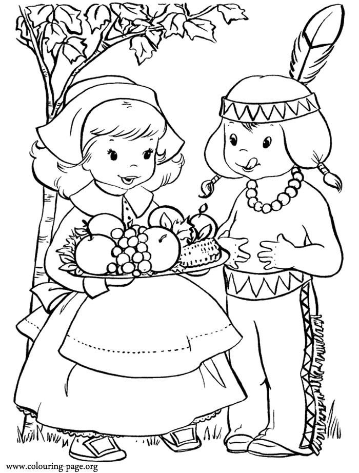 Happy Thanksgiving Coloring Pages For Boys
 Thanksgiving Kids having fun in the Thanksgiving Day