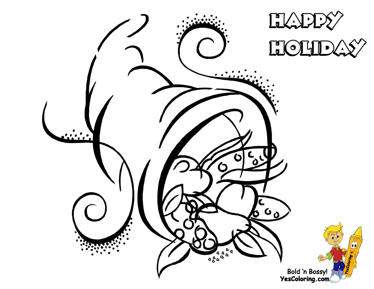 Happy Thanksgiving Coloring Pages For Boys
 Bountiful Thanksgiving Coloring Thanksgiving Day