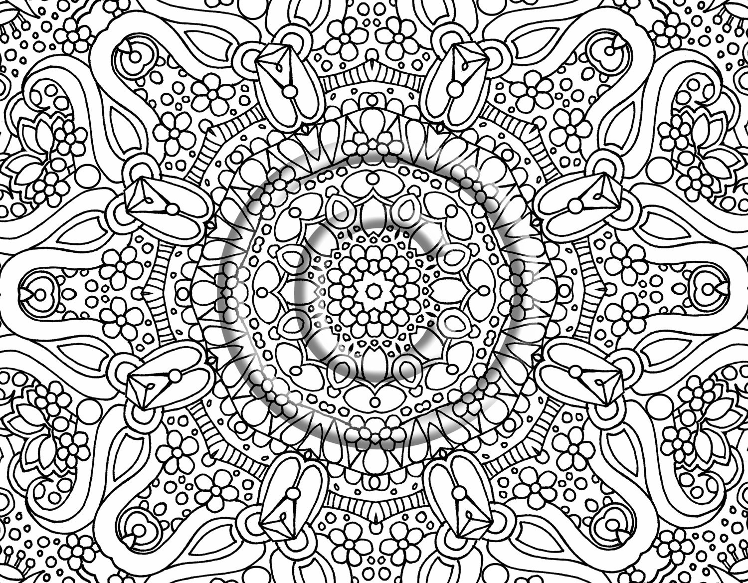 Hard Coloring Pages Printable
 Free Printable Abstract Coloring Pages for Adults