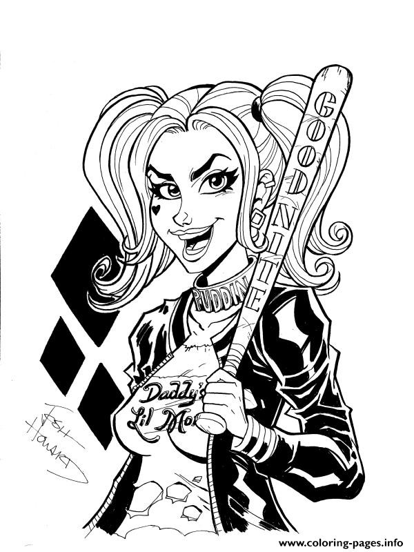 Harley Quinn Coloring Pages For Kids
 Good Night Harley Quinn Coloring Pages Printable