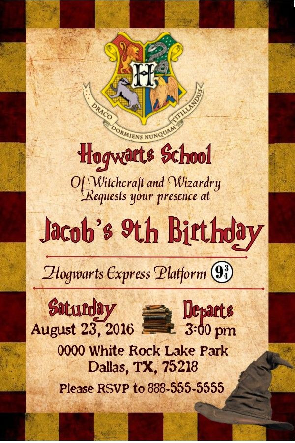 Harry Potter Birthday Invitations
 Best 25 Harry potter invitations ideas on Pinterest