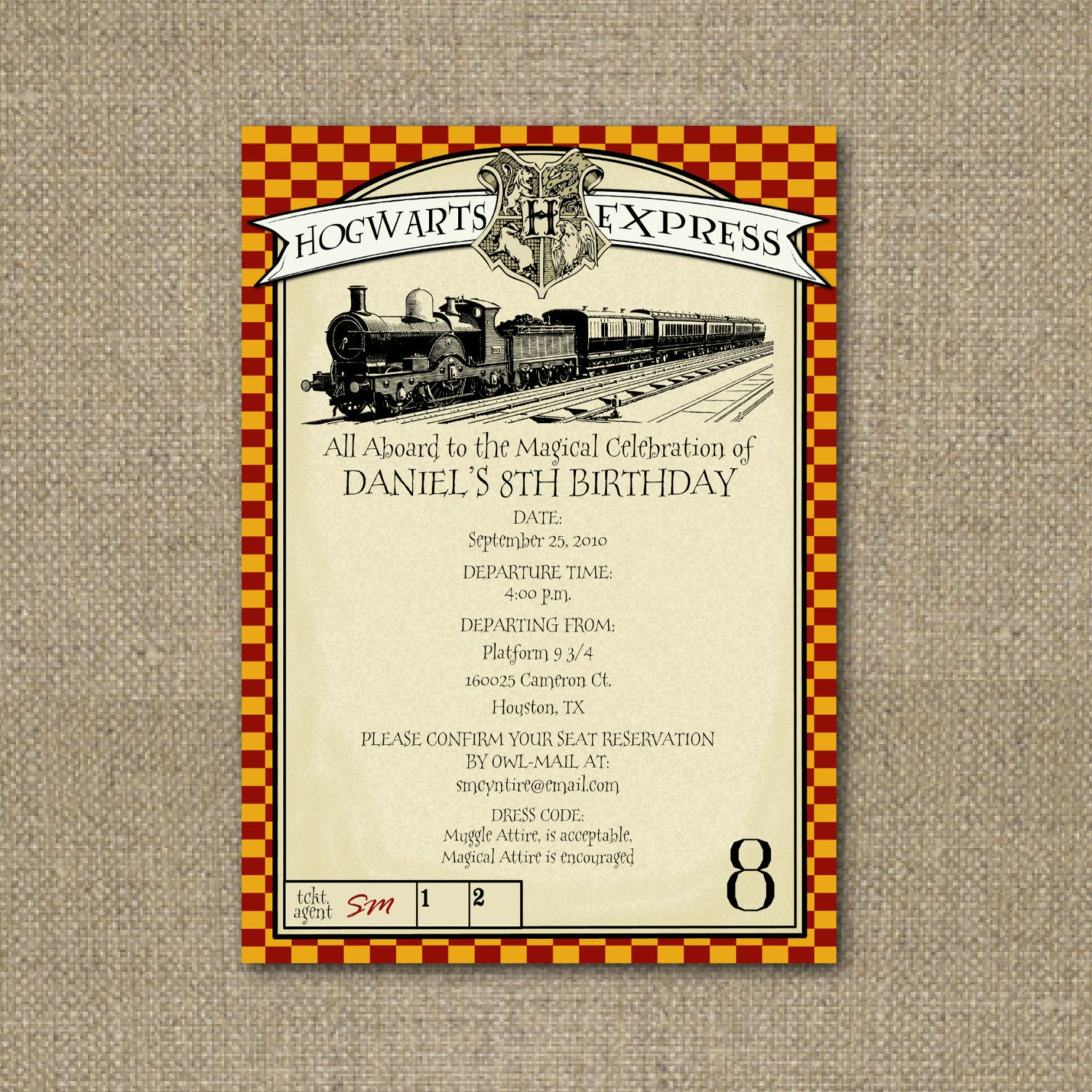 Harry Potter Birthday Invitations
 PRINTABLE Harry Potter themed party invitation