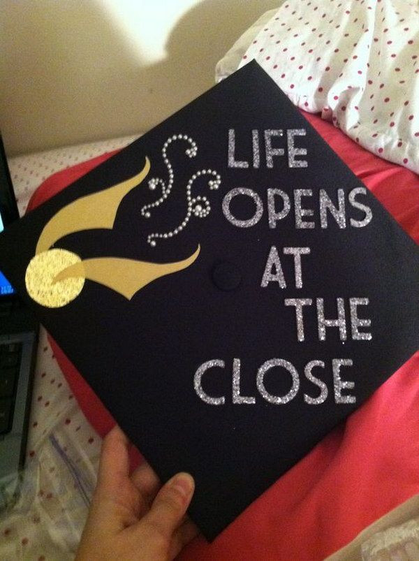 Harry Potter Graduation Quotes
 Life opens at the close Harry Potter Graduation Cap