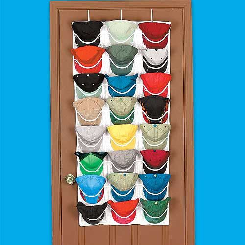 Hat Organizer DIY
 Organize your baseball hats with an Over the Door Cap