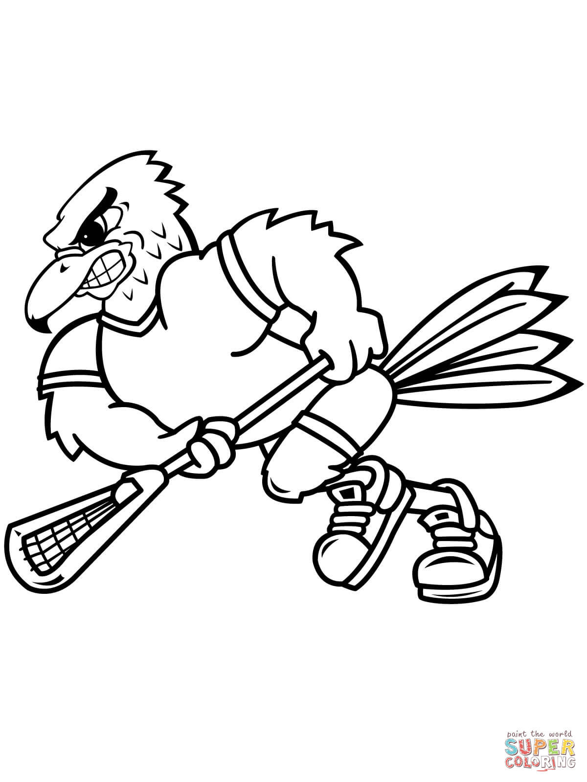 Hawk Coloring Pages
 Hawk Mascot coloring page