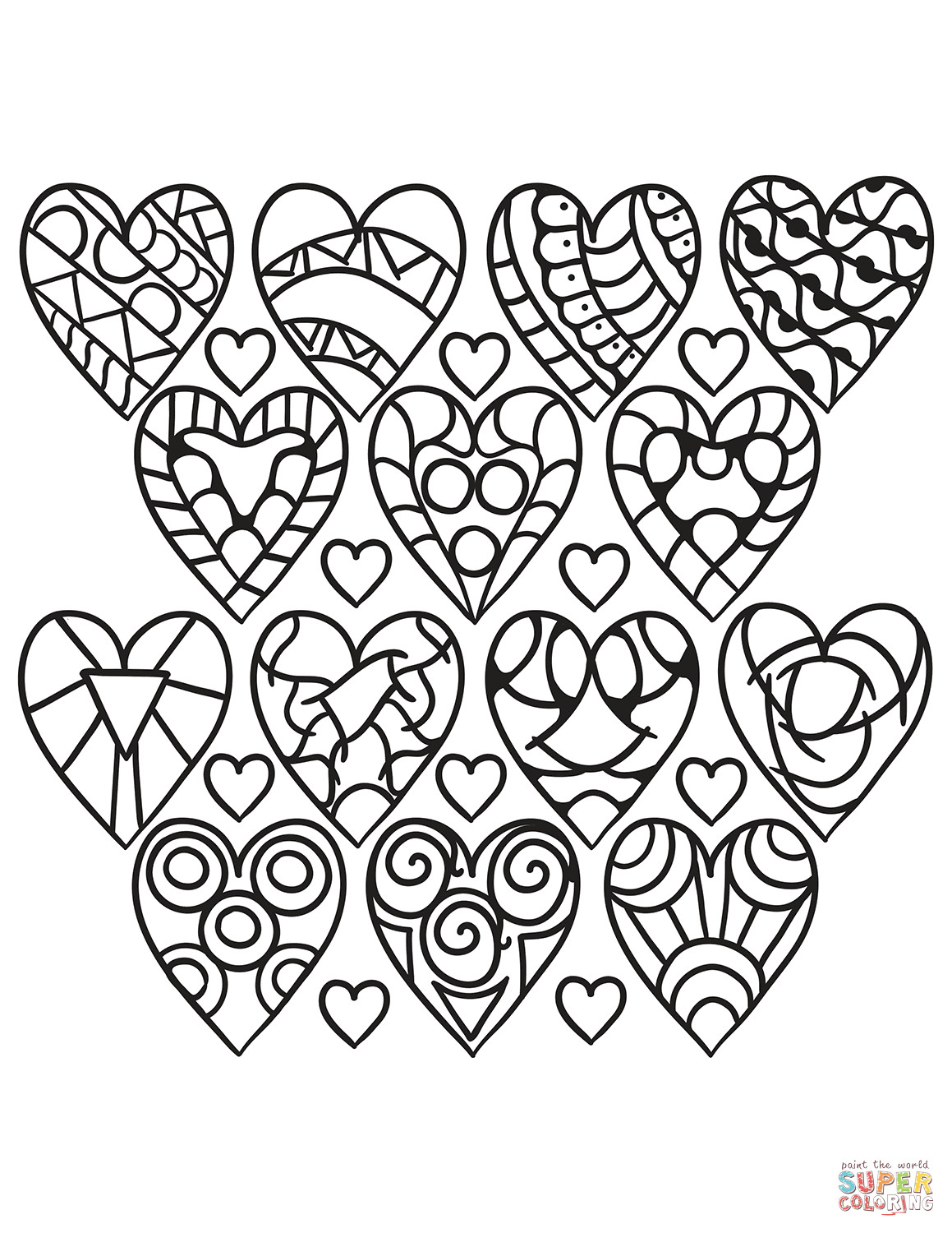 Heart Printable Coloring Pages
 Hearts Pattern coloring page