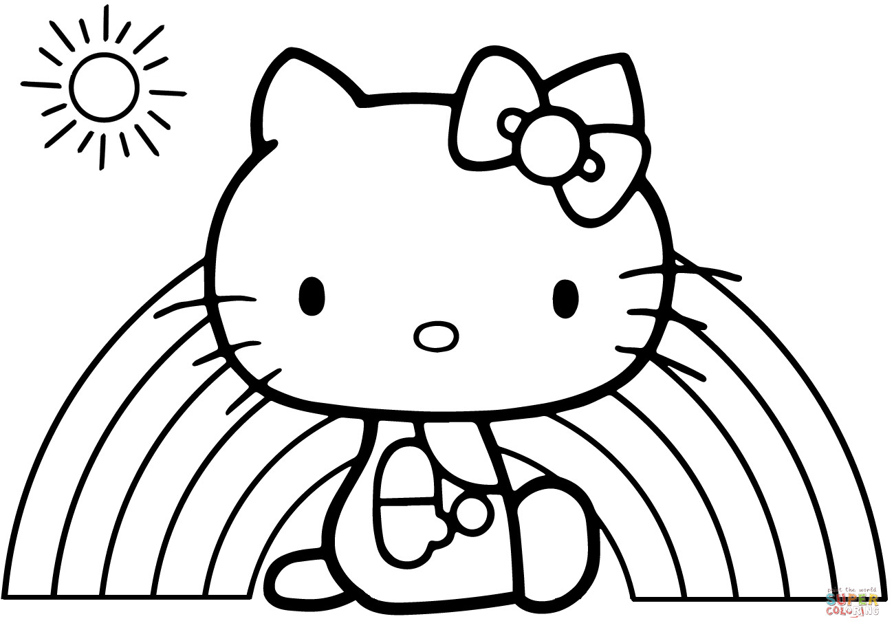 Hello Kitty Coloring Sheet
 Hello Kitty Rainbow coloring page