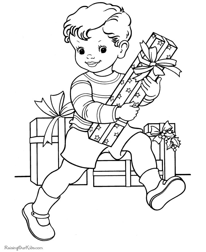 Holiday Coloring Pages Boys
 Christmas Gift Coloring Pages Coloring Home