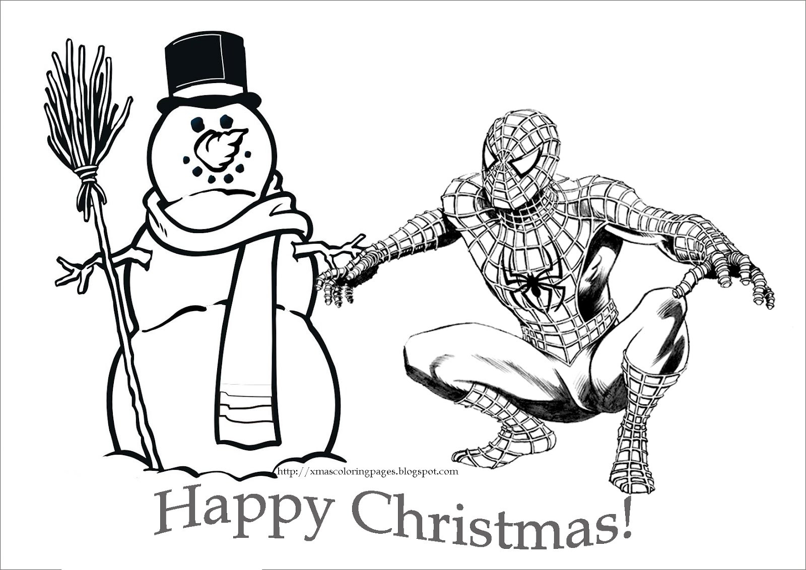 Holiday Coloring Pages Boys
 SPIDERMAN COLORING SPIDERMAN CHRISTMAS COLORING PAGE