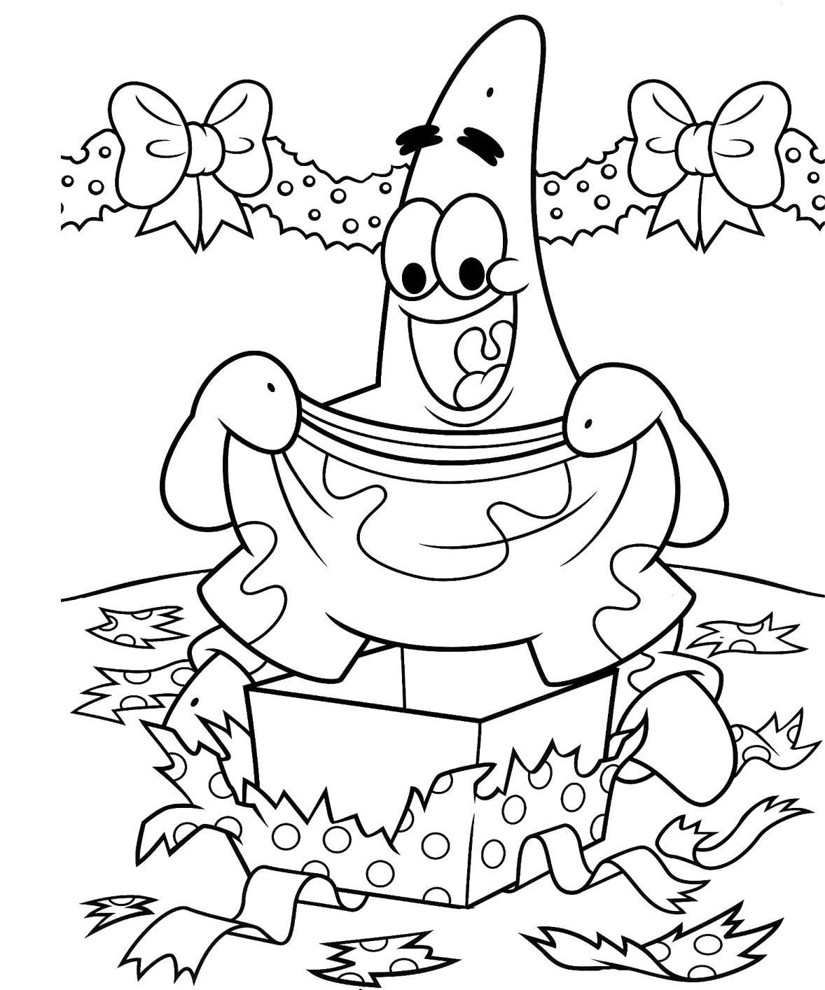 Holiday Coloring Pages Boys
 Spongebob Christmas Coloring Pages Coloring Home