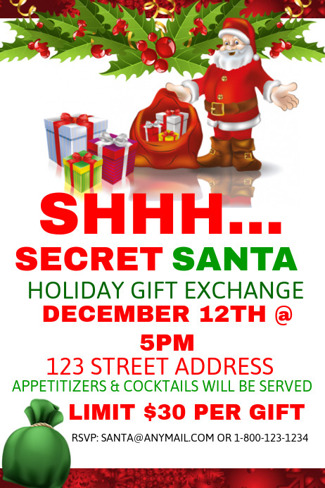 Holiday Gift Exchange Ideas
 Secret Santa Holiday Gift Exchange Template