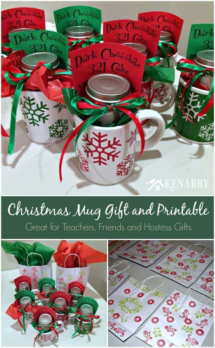 Holiday Gift Ideas Pinterest
 Christmas Mug Teacher Gift with Free Printable