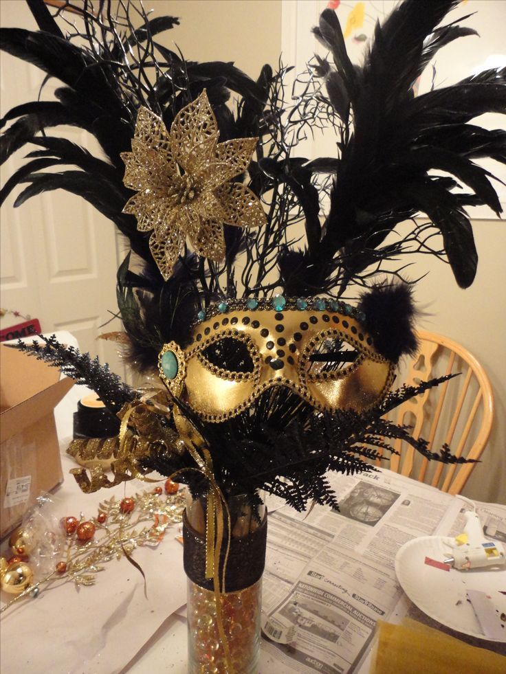 Holiday Masquerade Party Ideas
 Centerpiece I made for Kailys Masquerade Ball