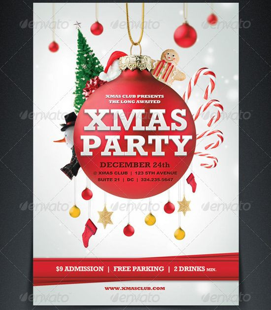 Holiday Party Flyer Ideas
 xmas party flyer template 550×628
