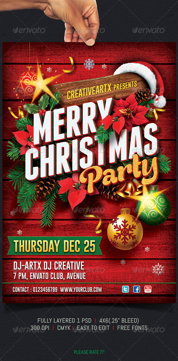 Holiday Party Flyer Ideas
 Christmas Party Flyer by creativeartx