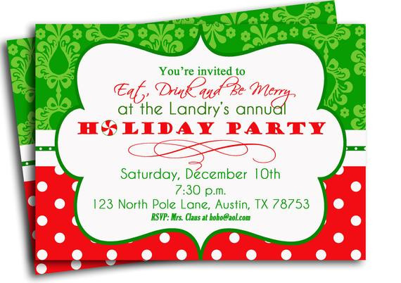 Holiday Party Invite Ideas
 Items similar to Christmas Party Invitation Printable